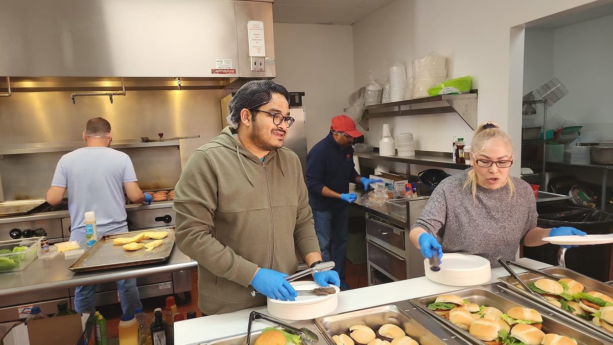 Pragathi volunteers at the Dulles food pantry