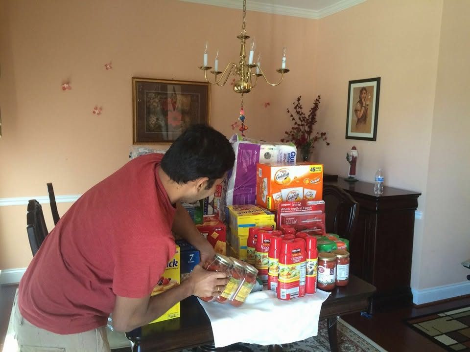 Pragathi volunteers at the Dulles food pantry