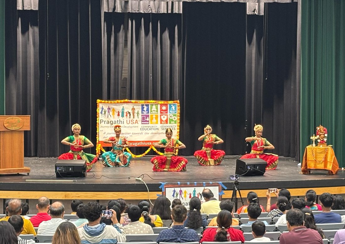Students performing classical dance